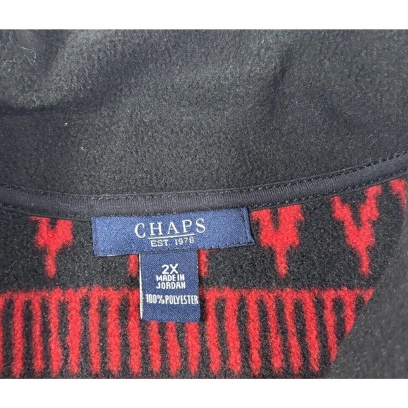 Chaps Ralph Lauren Southwest Aztec Fleece Sweater Vest Women’s 2XL XXL Red Black - Picture 4 of 7